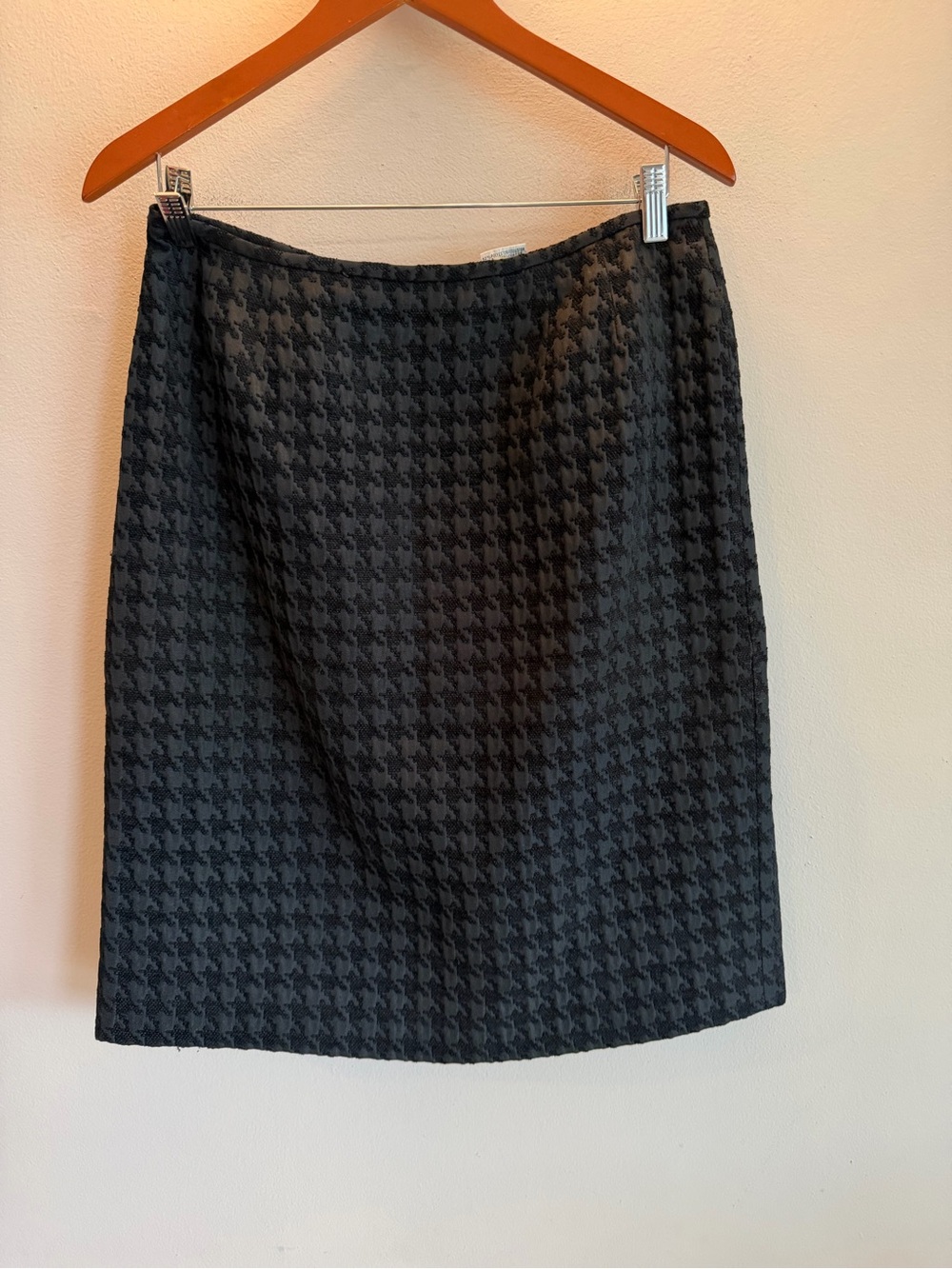 Le Suit Petite Black Gray Houndstooth Pencil Skirt Size 12P  Professional
